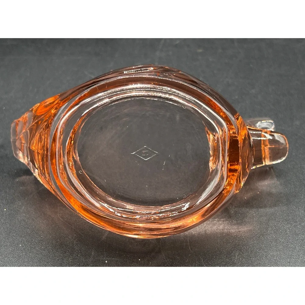Vtg Heisey Duck Ashtray Nut Dish Pink Depression Glass Flamingo Marked 4.5